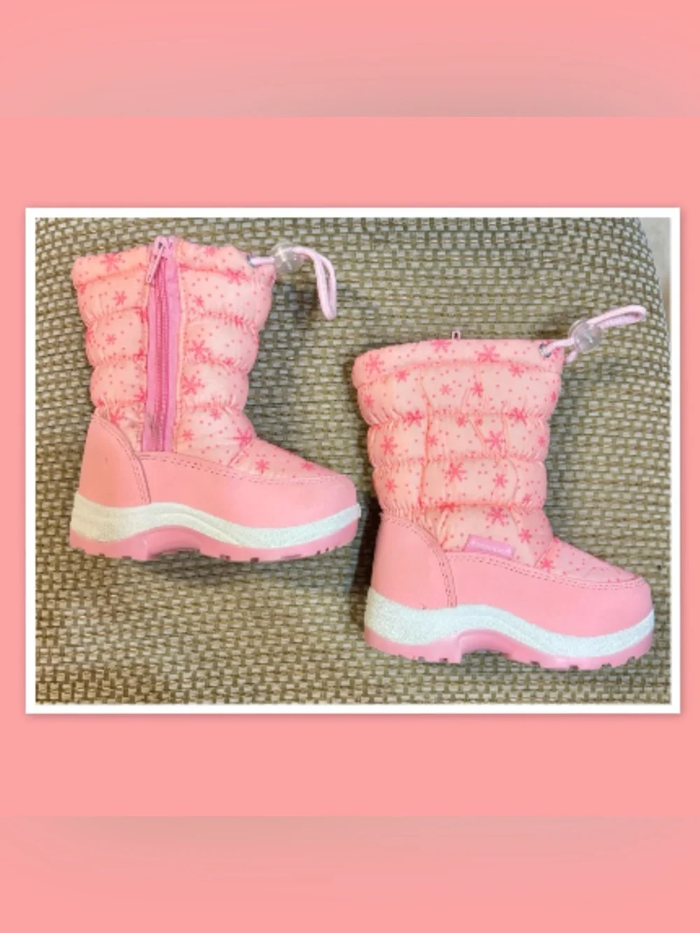 Apakowa Toddler Girls Cold Weather Winter Snow Boots ~ Size 7c